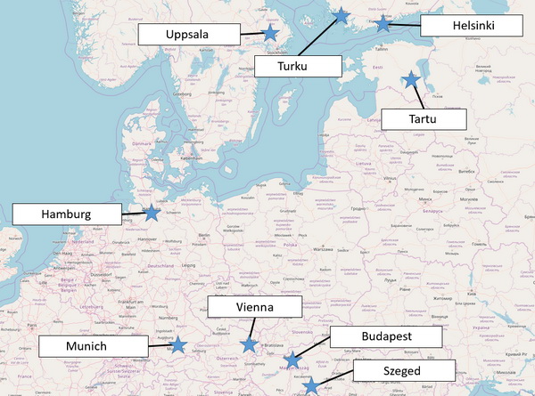 Location of partner institutions